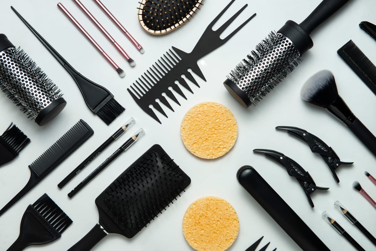 Hairstyling tools at Akwaba Hair Braiding