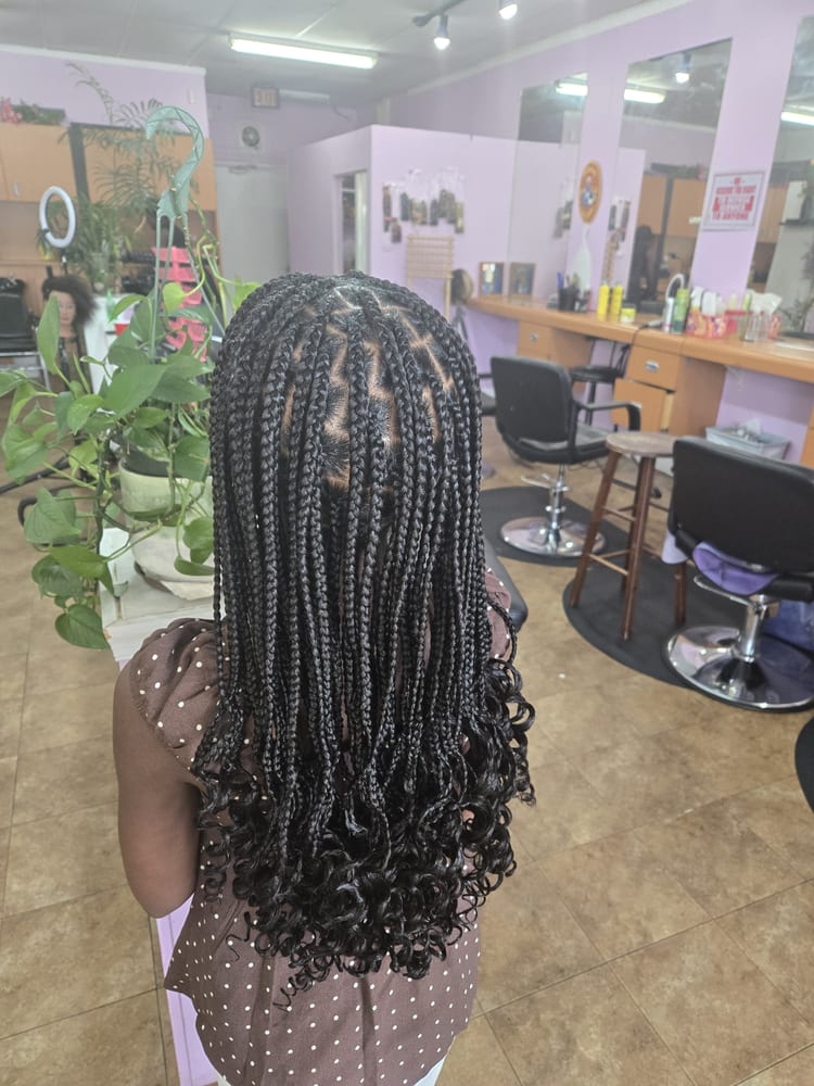 Kids' box braids by Akwaba Hair Braiding