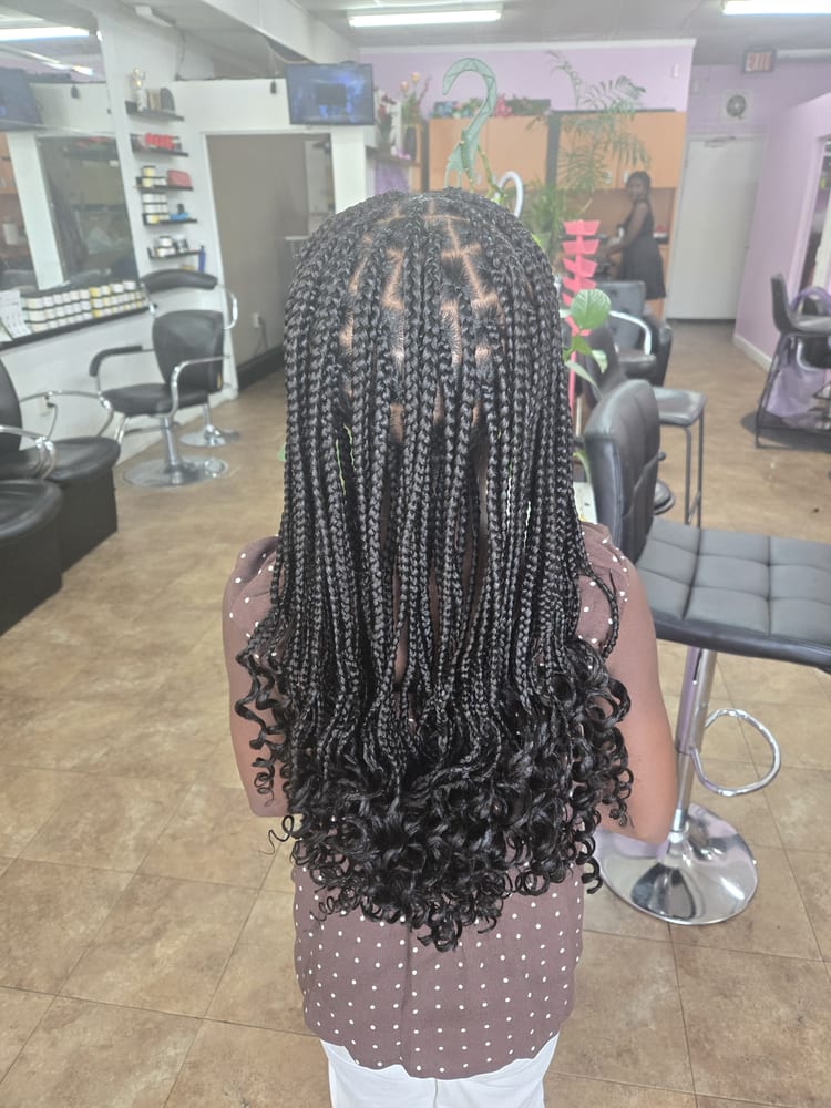 Kids' box braids by Akwaba Hair Braiding