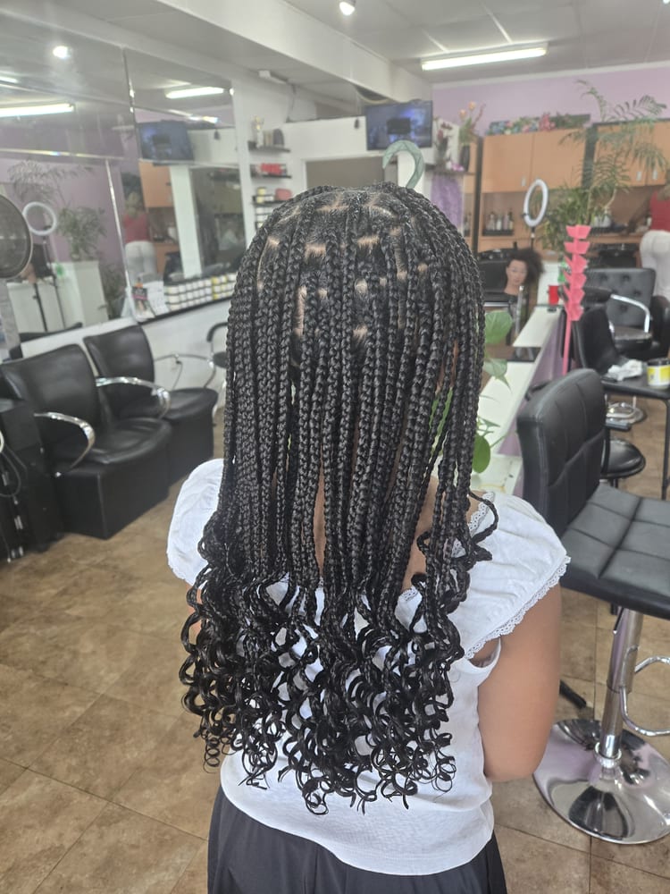 Kids' box braids by Akwaba Hair Braiding