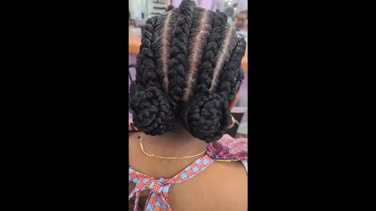 Thick Cornrows video by Akwaba Hair Braiding
