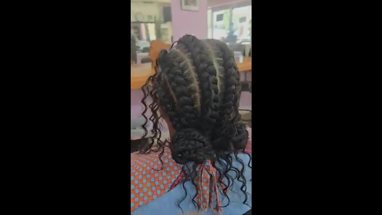 Thick Cornrows video by Akwaba Hair Braiding